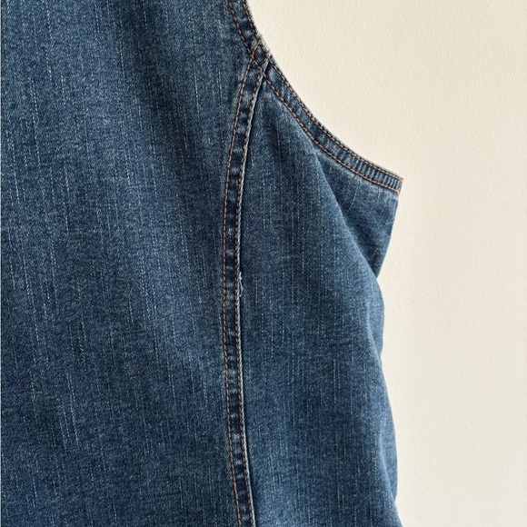 Vintage Floral Embroidered Blue Denim Button Up Vest - Picture 8 of 10